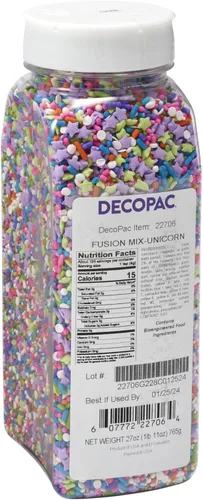 Miniatura 31 de DECOPAC Sweet Tooth Deluxe Fusion Mix, 26 onzas, chispas de caramelo en recipiente de mano, gránulos comestibles para pasteles de celebración