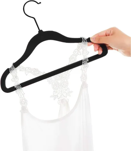 Miniatura 7 de MIZGI Perchas de terciopelo para bebé, perchas antideslizantes para niños y niños pequeños, perchas de 11.8 pulgadas para ropa de bebé, paquete