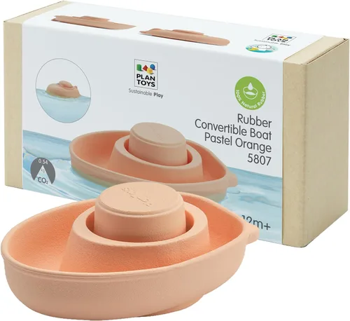 Miniatura 13 de PlanToys® Barco de guardia costero de madera con conductor Juguete impermeable para baño y agua Juguete Montessori para juego imaginativo
