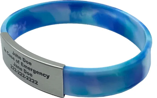 Miniatura 50 de Pulsera de identificación médica personalizada - Pulsera de seguridad para personas mayores grabada personalizada - Alerta de Alzheimer