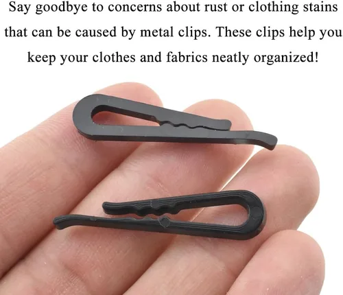 Miniatura 4 de HAHIYO 1.5in/38mm 200Pcs Clips de plástico negro en forma de U estilo cocodrilo - Pinzas de tela para costura, doblado, fijación de tela a tablero