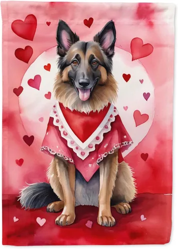 Miniatura 183 de Caroline's Treasures DAC5292CHF - Bandera de Border Collie My Valentine House para porche, grande, con manga para porche, para colgar en la pared