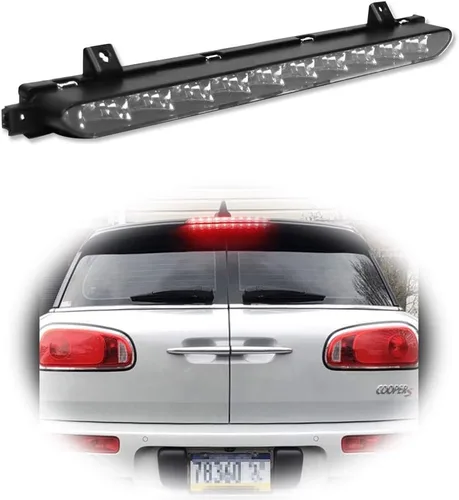 Miniatura 6 de Para 2007 2008 2009 2010 2011 2012 2013 2014 Mini Cooper R56 R57 R58 R60 montaje alto 3ª luz de freno negro cromo lente rojo LED