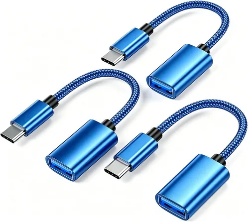 Miniatura 10 de Adaptador USB C a USB 3.0 [3 unidades], USB C macho a USB hembra OTG cable Thunderbolt3 a USB adaptador compatible con MacBook Pro/Air, iPhone 16