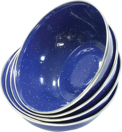 Miniatura 10 de Stansport Deluxe 24-Piece Enamel Tableware Set - Enamel Plates and Bowls Lightweight and Durable Camp Dish Set for Camping and Backpacking Plates