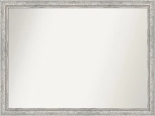 Miniatura 421 de Amanti Art Espejo de baño plateado para sobre fregadero, 23 x 23 pulgadas, espejo cuadrado plateado en ángulo, marco de madera moderno medio, se