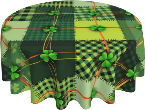 Miniatura 33 de Sweetshow Mantel Tropical Redondo de 60 Pulgadas para Verano Hoja de Palmera Hawaiana Verde Mantel Redondo de Poliéster Lavable Cubierta de Mesa