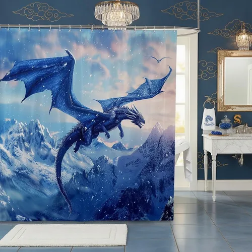 Miniatura 34 de Cortina de ducha de avión para niños, cielo azul y nubes blancas, juego de cortina de ducha para niños y adultos, cortina de baño moderna