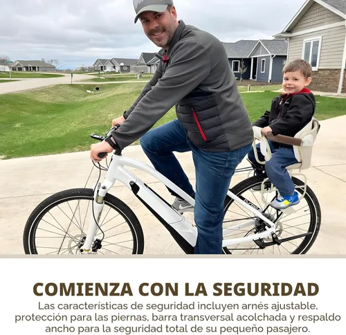 Miniatura 2 de Kid's Bike seat Rear Child Carrier Bike Chair for Bicycle Kids seat for Children 2~4 Years,Weight 55 lbs blanco (Rear Mounted Off White)