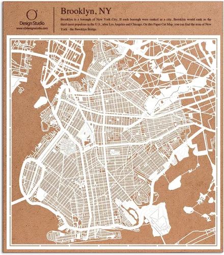 Miniatura 145 de O3 Design Studio Aberdeen - Mapa de papel cortado en papel blanco de 12 x 12 pulgadas