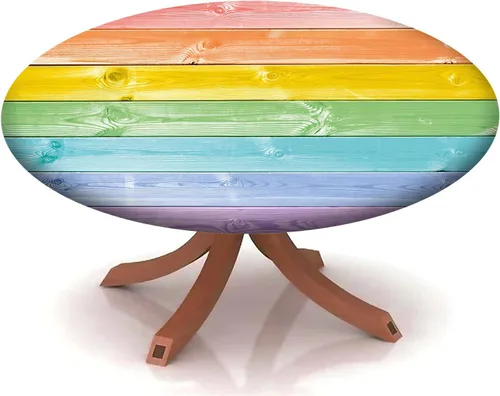 Miniatura 16 de Mantel redondo ajustable con patrón marítimo, borde elástico, adecuado para catering y cocina, se puede limpiar con el mantel de mesa redonda