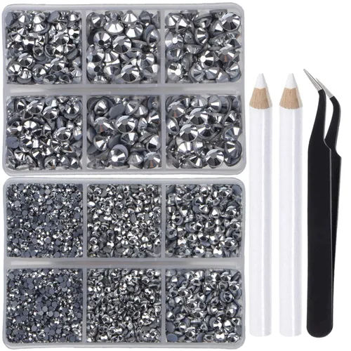 Miniatura 61 de LPBeads 10000 unidades de diamantes termoadhesivos SS6 amatista con parte trasera plana, gemas de diamantes de imitación de cristal redondas