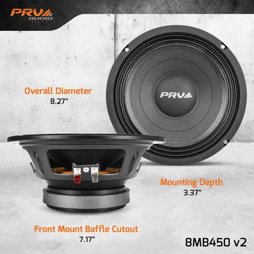 Miniatura 4 de PRV AUDIO Altavoz de graves medios de 8 pulgadas 8MB450 v2, 450 vatios, 8 ohm, bobina de voz de 2 pulgadas, altavoz de audio profesional (individual)