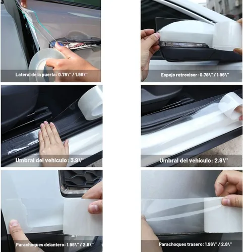 Miniatura 7 de MYFAMIREA Tira adhesiva anticolisión antiarañazos para el borde de la puerta del automóvil, protector de placa protectora de arañazos para puertas