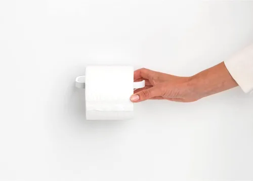 Miniatura 5 de Brabantia Mindset - Portarrollos de papel higiénico montado en la pared (blanco fresco mineral) de apertura amplia, estante de pañuelos de baño