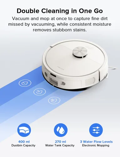 Miniatura 4 de roborock Q7 L5 Robot Aspiradora y Trapeador Combo, Succión de 8,000Pa, Actualizado desde Q5 Pro, Sistema Dual Antienredos, Navegación LiDAR, Zonas