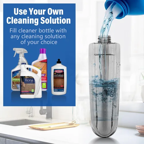 Miniatura 5 de Trapeadores en aerosol para limpieza de suelos con una botella de spray recargable y 3 almohadillas de microfibra lavables, uso doméstico o Azul