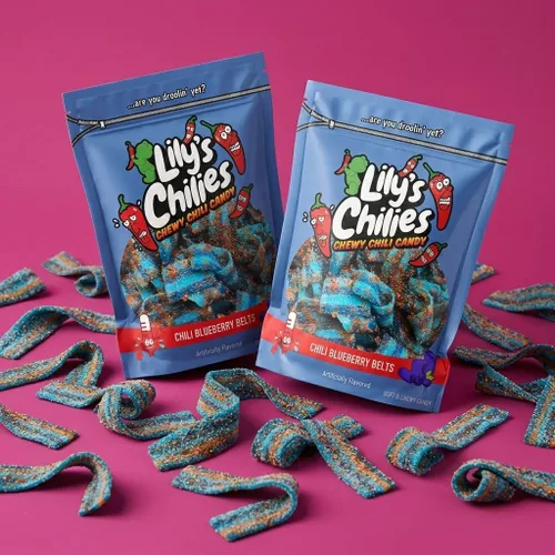 Miniatura 8 de Lilys Chilies, Caramelos masticables agrios y chiles (cinturones de manzana con chile)