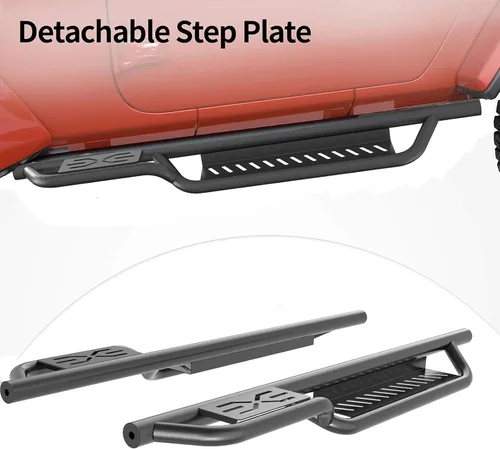 Miniatura 2 de Estribos, escalones laterales de 6 pulgadas compatibles con Jeep Wrangler JK JKU Unlimited 2007-2018, 2 puertas, barra Nerf de acero recubierto