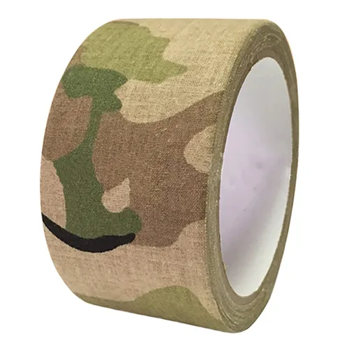 Miniatura 14 de Cinta adhesiva protectora de camuflaje de 5 cm x 5 m, cinta de camuflaje impermeable y elástica, cinta de envoltura para acampar al aire libre