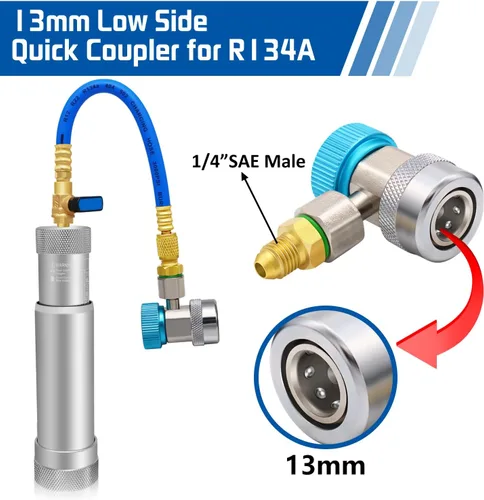 Miniatura 7 de Kit de Inyector de Aceite y Tinte de AC Boltigen, Herramientas de Inyección de Aceite y Tinte de A/C con Acoplados Rápidos Ajustables R134a R1234YF