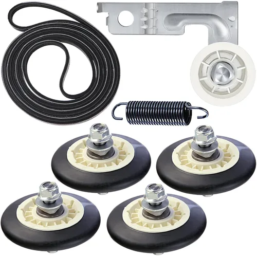 Lunarlipes Kit de rodillos de secadora mejorado compatible con secadoras LG Kenmore, incluye rodillo de tambor 4581EL2002C, correa de secadora