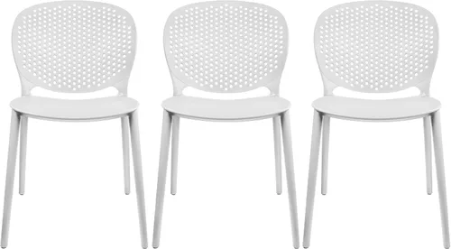Miniatura 16 de 2xhome Juego de 2 sillas de comedor para patio Silla auxiliar moderna apilable para piscina al aire libre Plástico resistente a la intemperie
