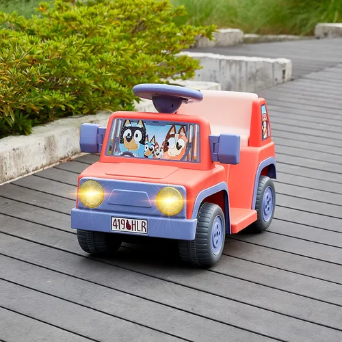 Miniatura 9 de Bluey Auto de Montar de 6V para Niños Pequeños - Auto Eléctrico Interactivo para Niños con Efectos de Sonido y Música, Juguete de Montar para Niños