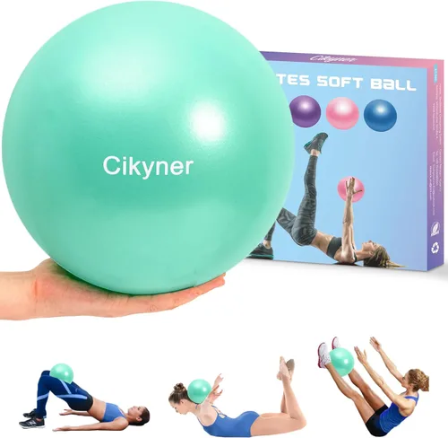 Cikyner Pelota de pilates suave, pequeña pelota de ejercicio de 9.1-9.8 in, mini pelota de gimnasio con popote inflable, adecuada para pilates,