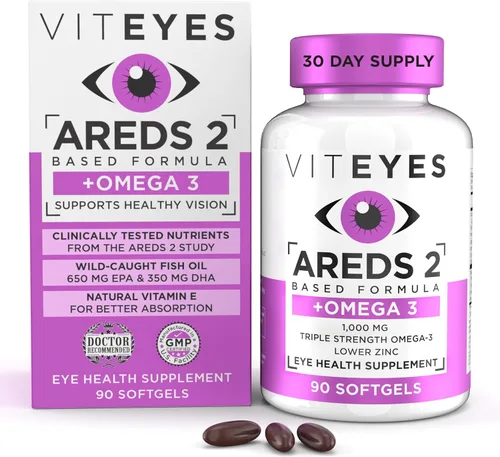 Viteyes AREDS 2 + Omega-3 - Cápsulas blandas de fórmula de salud macular, triple fuerza omega-3 (650 mg de EPA, 350 mg de DHA), vitamina de salud