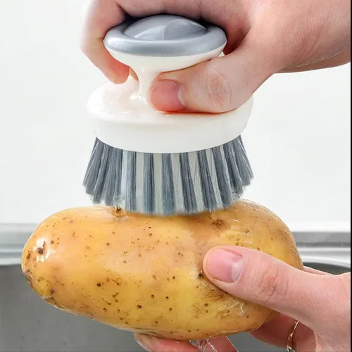 Miniatura 6 de Cepillo para fregar platos, cepillo de palma de agarre ergonómico, cepillos de cocina para limpieza, limpiador de platos con cerdas rígidas para 2p