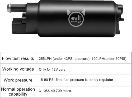 Miniatura 2 de EVIL ENERGY EFI 255LPH Bomba eléctrica de combustible en tanque de alto flujo 43PSI Kit