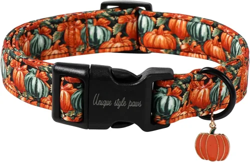 Miniatura 23 de Unique style paws - Collar para perro con hebilla de metal, naranja, duradero, lindo collar para perros pequeños, medianos y grandes