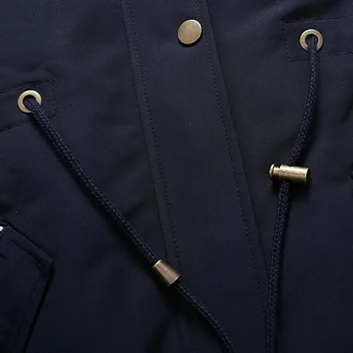 Miniatura 5 de luwita Women's Winter Jackets Coats Thick Lined Warm Overcoat Long Sleeve Hooded Puffer Down Zip Up Button Overcoat