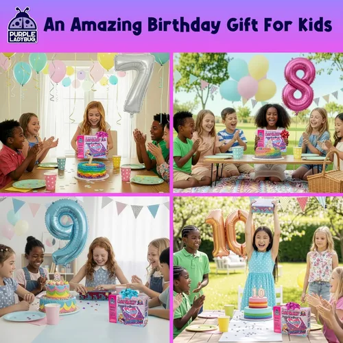 Miniatura 8 de PURPLE LADYBUG Joyero artesanal para niñas de 8-12, 6-8, regalo de cumpleaños para niñas de 7, 8, 9, 10, 11, 12 años, divertidas artes