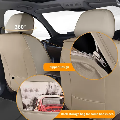 Miniatura 2 de Juego de fundas de asiento de automóvil para GMC Canyon 2015-2025, juego de fundas de asiento delantero de cuero con soporte lumbar, protector