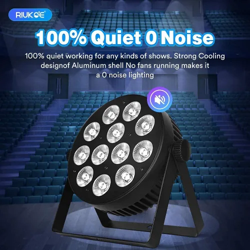 Miniatura 2 de Luz de escenario LED Par Aluminio sin ventilador Luz de acento DMX RGBW 96W Luces de DJ Activadas por sonido Potente PAR delgado LED Iluminación