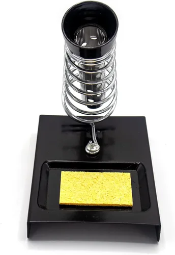 Miniatura 2 de Soporte para cautín con soporte para carcasa de bola que incluye esponja de limpieza, ranuras para puntas de soldadura y limpiador de puntas