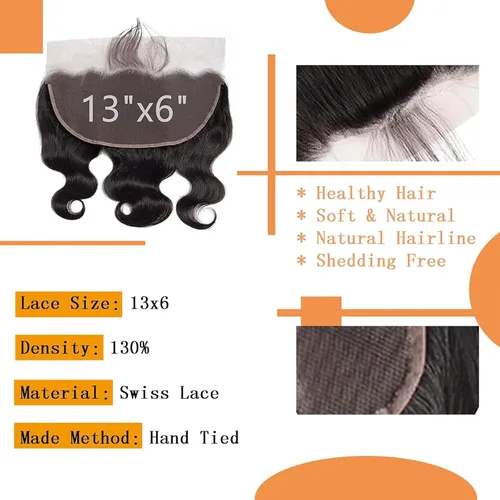 Miniatura 2 de Encaje frontal transparente HD de 13 x 6 pulgadas, prearrancado con abuelitos, línea capilar natural, cierre frontal ondulado 12A, cabello humano