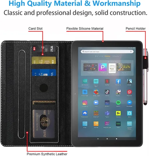 Miniatura 7 de Funda para tableta Amazon Fire Max 11 (11 pulgadas, 13ª generación, versión 2023) con ranura para tarjetas y apagado y encendido automático, funda
