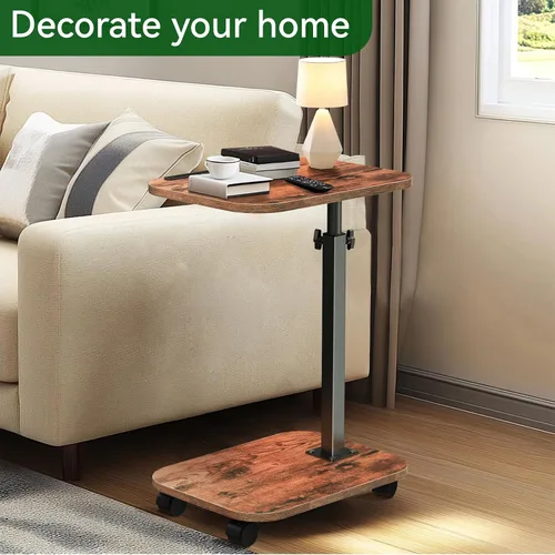 Miniatura 5 de XNSDXV Mesa de sofá para sofá, bandeja de TV giratoria de 360° para espacios pequeños, mesas auxiliares de altura ajustable para comer, mesa