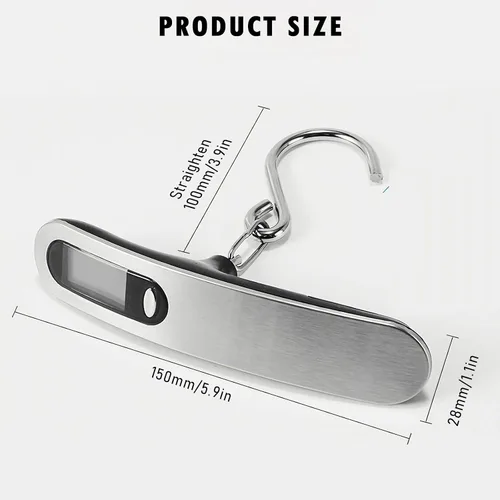 Miniatura 7 de Báscula de equipaje, nueva báscula digital portátil 2.0 para maleta con carga USB, báscula de equipaje de 110 libras110.2 lbs con gancho, báscula