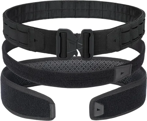 Miniatura 7 de YAKEDA - Cinturón táctico de combate – Cinturón de liberación rápida para hombre, cinturón antideslizante interior y exterior de nailon Airsoft