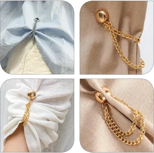Miniatura 6 de FJW Clips de ropa multifuncionales: clips magnéticos para dobladillo para camisas y dobladillos ligeros, clip de estilo sin alfileres para bufanda