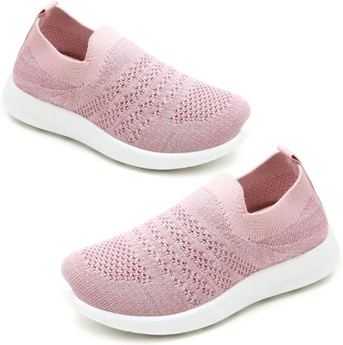 Zapatos deportivos para niños y niñas, ligeros, sin cordones, para correr, color rosa, azul, azul marino, negro, zapatos de tenis transpirables para