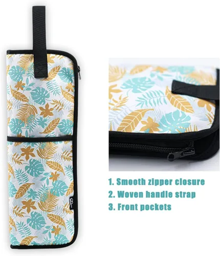 Miniatura 5 de WK IEASON 2 piezas de hierro plano para el cabello, bolsa de lona, resistente al calor, rizador de silicona, para herramientas de cabello, bolsa