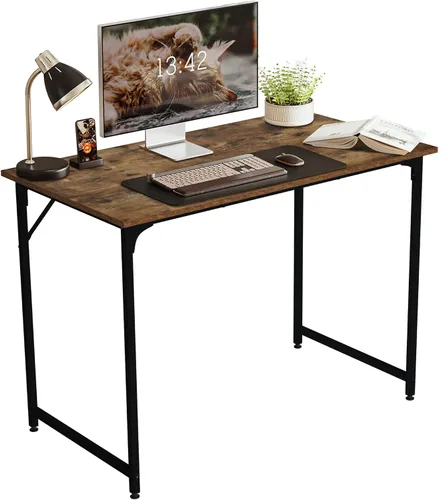 Miniatura 8 de Escritorio de computadora de 32 pulgadas para espacios pequeños, escritorio de oficina en casa, estilo moderno y simple, escritorio de trabajo Negro