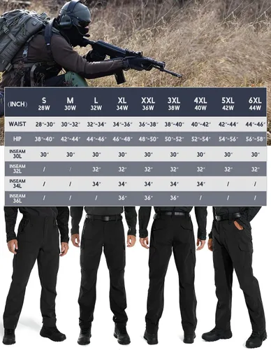Miniatura 5 de KFUBUO Pantalones cargo tácticos ligeros Ripstop para hombre, resistentes al agua, pantalones de trabajo para senderismo, ajuste relajado