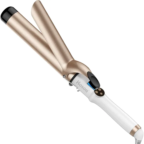 Miniatura 8 de Hoson - Rizador profesional de 1.25 pulgadas, tubo con revestimiento de cerámica turmalina profesional, pantalla LCD con 9 ajustes de calor