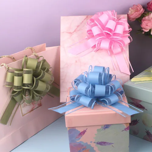 Miniatura 2 de 6 piezas de lazos de tirar, lazo de regalo verde frijol, 6 pulgadas, Navidad, fiesta, regalo de cumpleaños, boda, lazos de cinta para envolver cajas